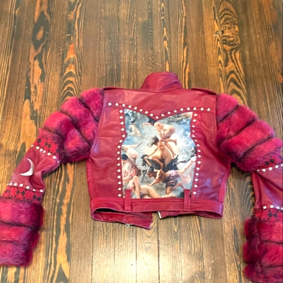 🦄 Rare 1 of 1 Toxic Vision Leather Jacket - Picture 2 of 4